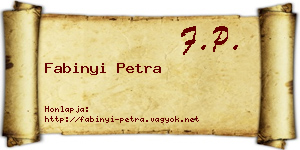 Fabinyi Petra névjegykártya
