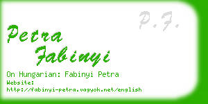 petra fabinyi business card